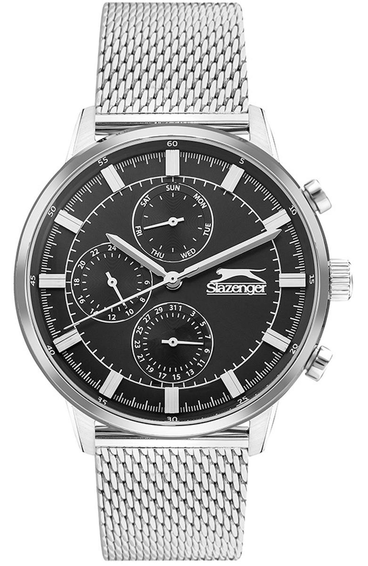 Slazenger SL.09.2262.2.03 Takvimli 44 mm Gri Hasır Kordon Analog Erkek Kol Saati