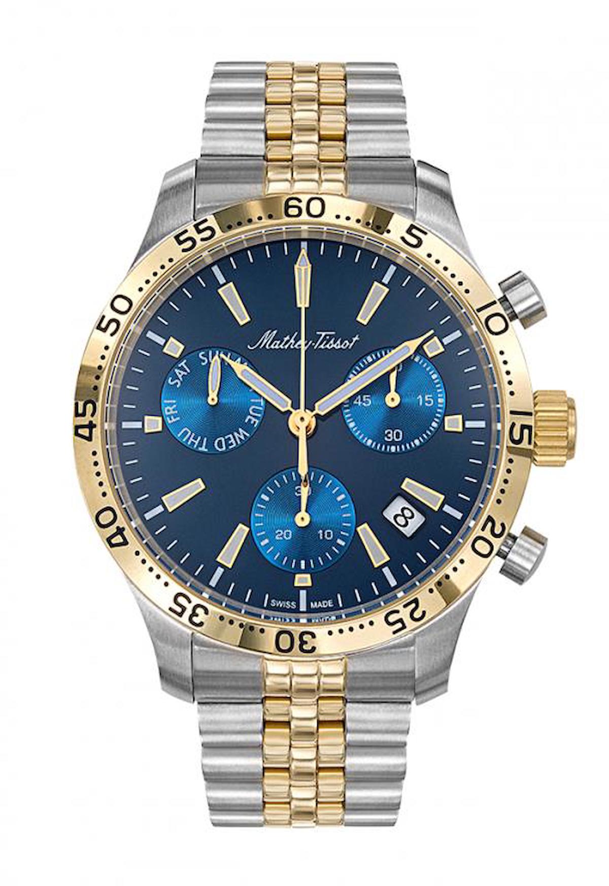Tissot H1822CHBBU Takvimli 44 mm Altın-Çelik Kordon Analog Erkek Kol Saati
