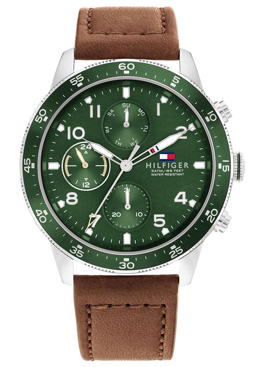 Tommy Hilfiger TH1791948 Takvimli 45 mm Kahverengi Deri Kordon Analog Erkek Kol Saati