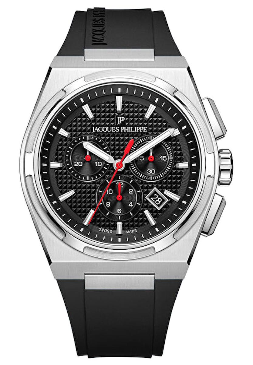 Jacques Philippe JPQGC411411 Takvimli 42 mm Siyah Çelik Kordon Analog Erkek Kol Saati