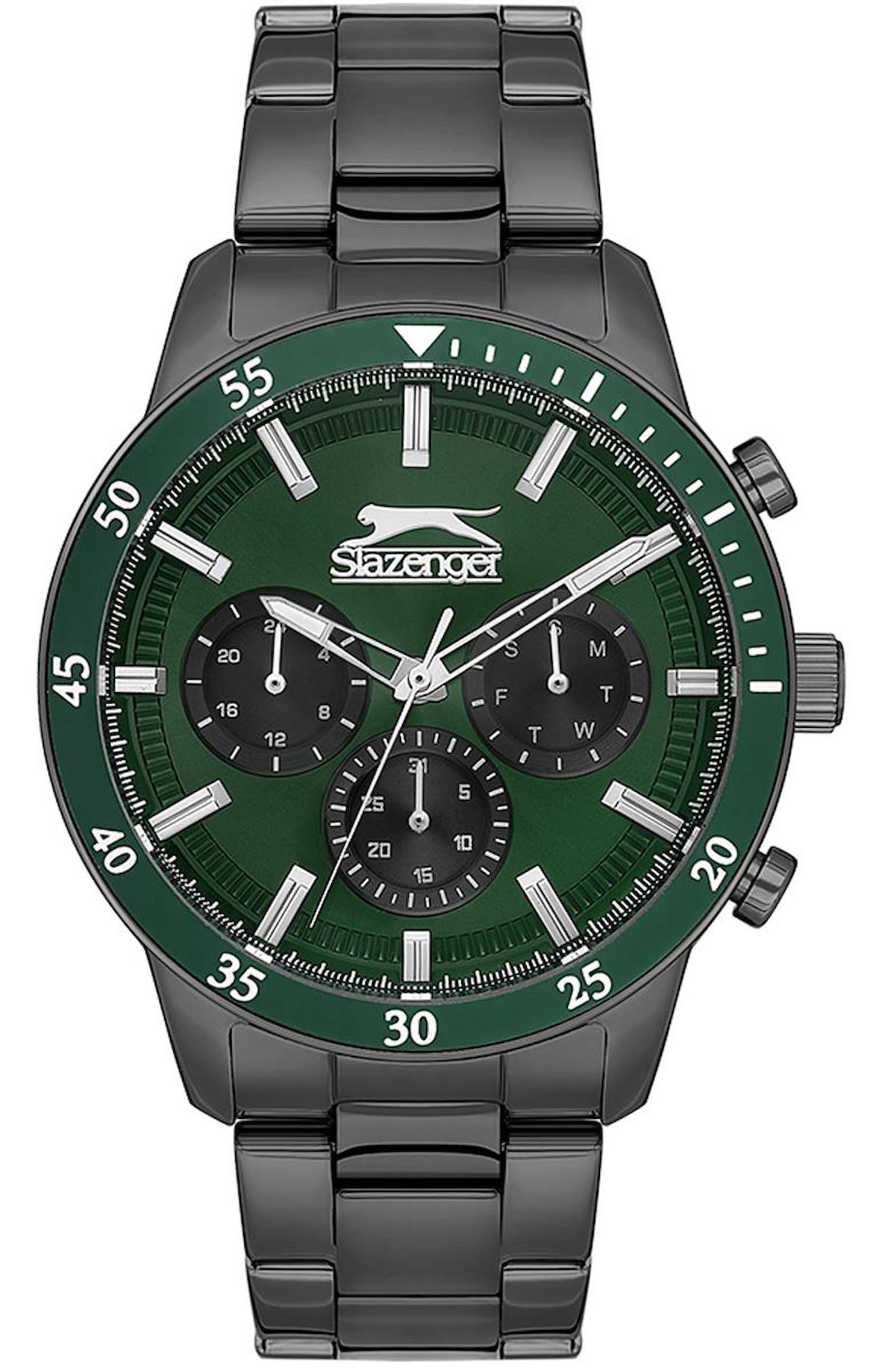 Slazenger SL.09.2260.2.02 Takvimli 45 mm Siyah Çelik Kordon Analog Erkek Kol Saati