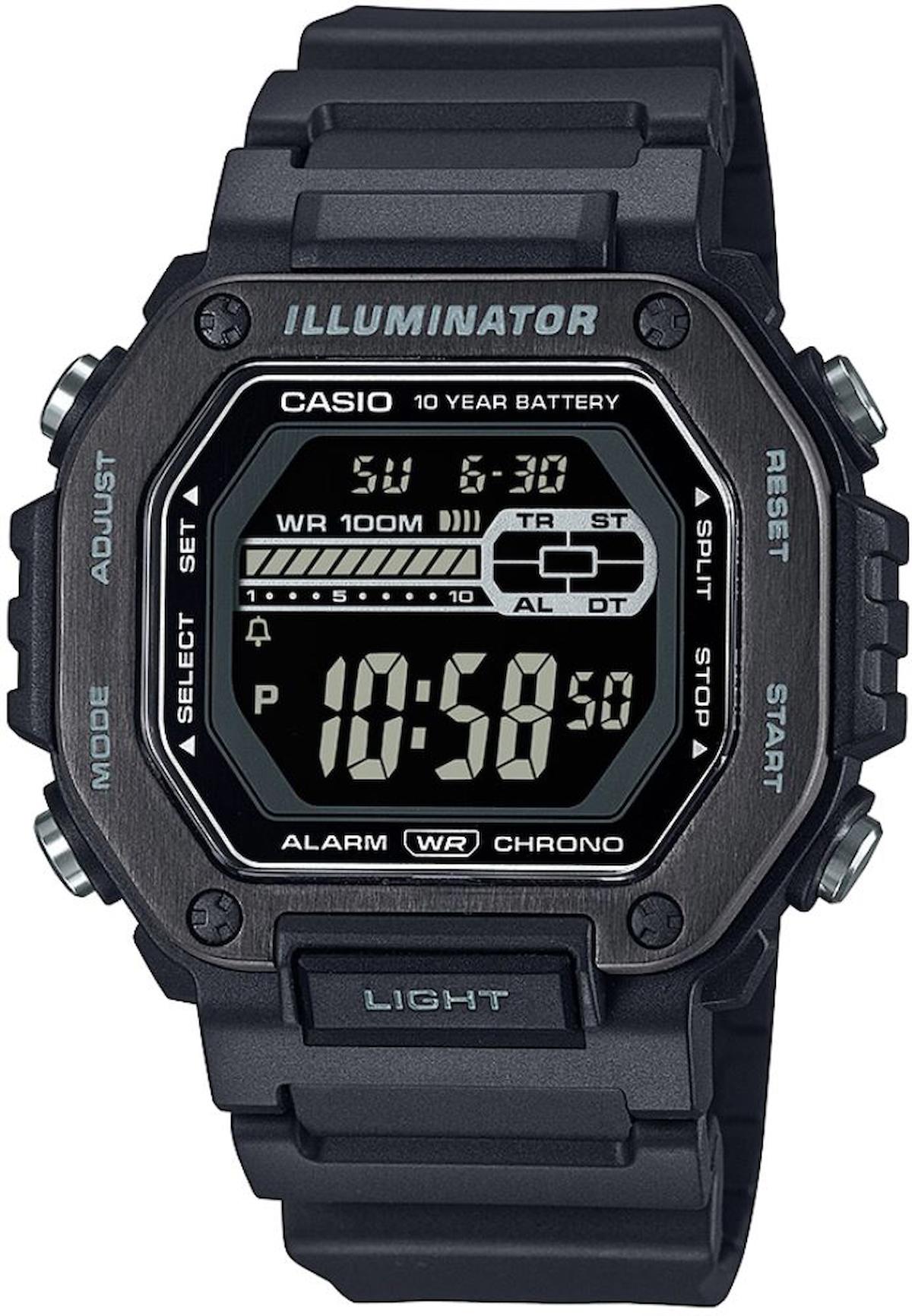 Casio MWD-110HB-1BVDF Takvimli Siyah Plastik Kordon Dijital Erkek Kol Saati