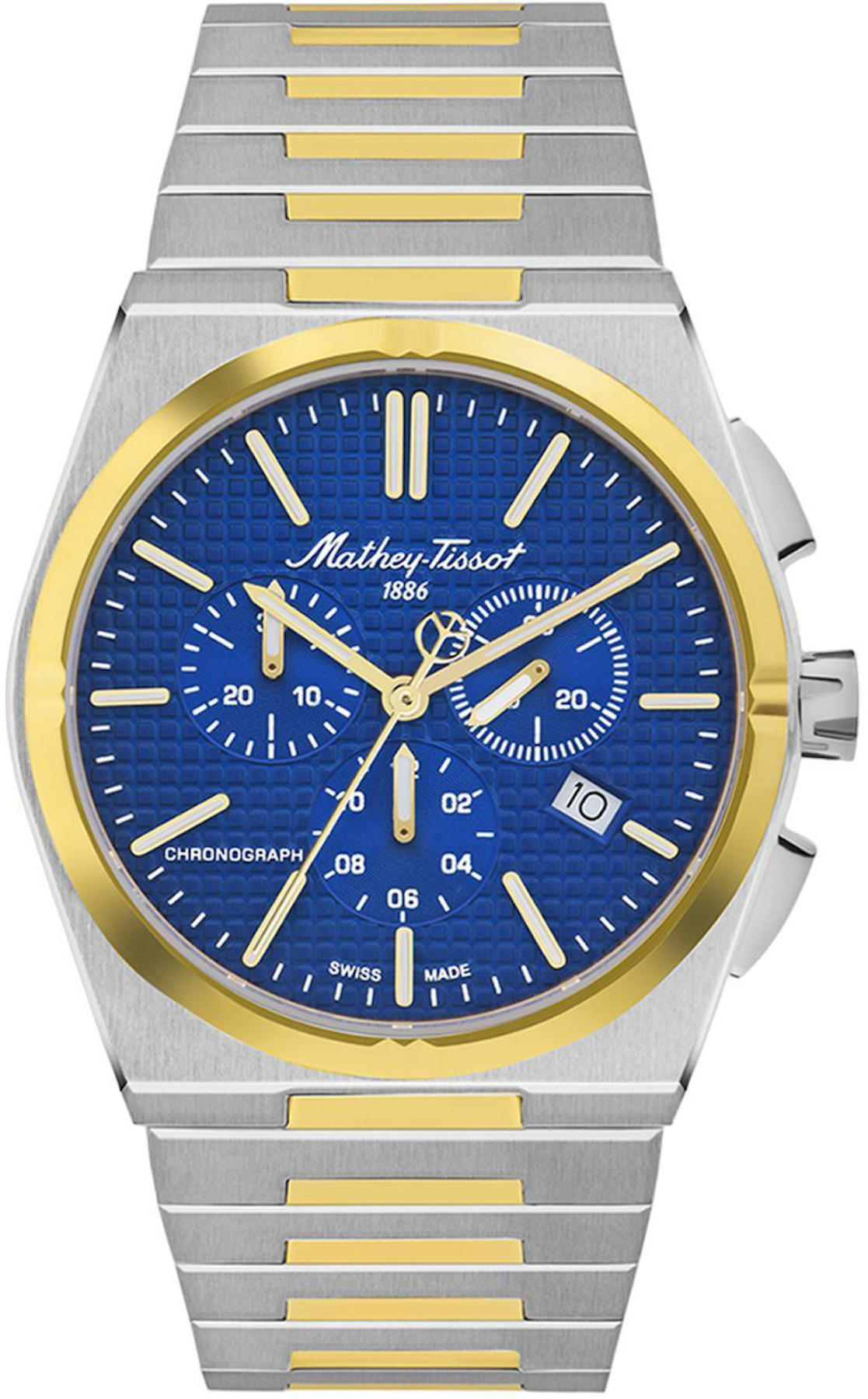 Mathey-Tissot H117CHBBU Takvimli 41 mm Altın-Çelik Kordon Analog Kol Saati