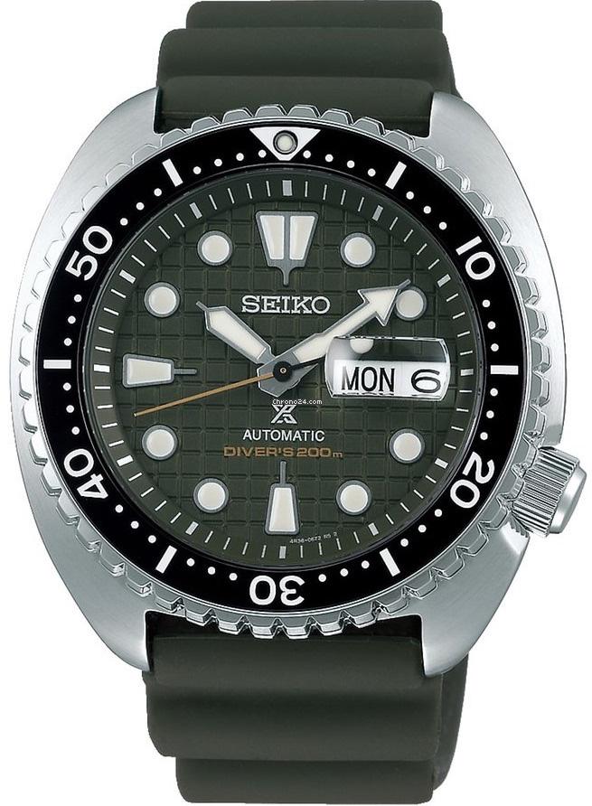 Seiko SRPE05K Takvimli 45 mm Yeşil Silikon Kordon Analog Erkek Kol Saati