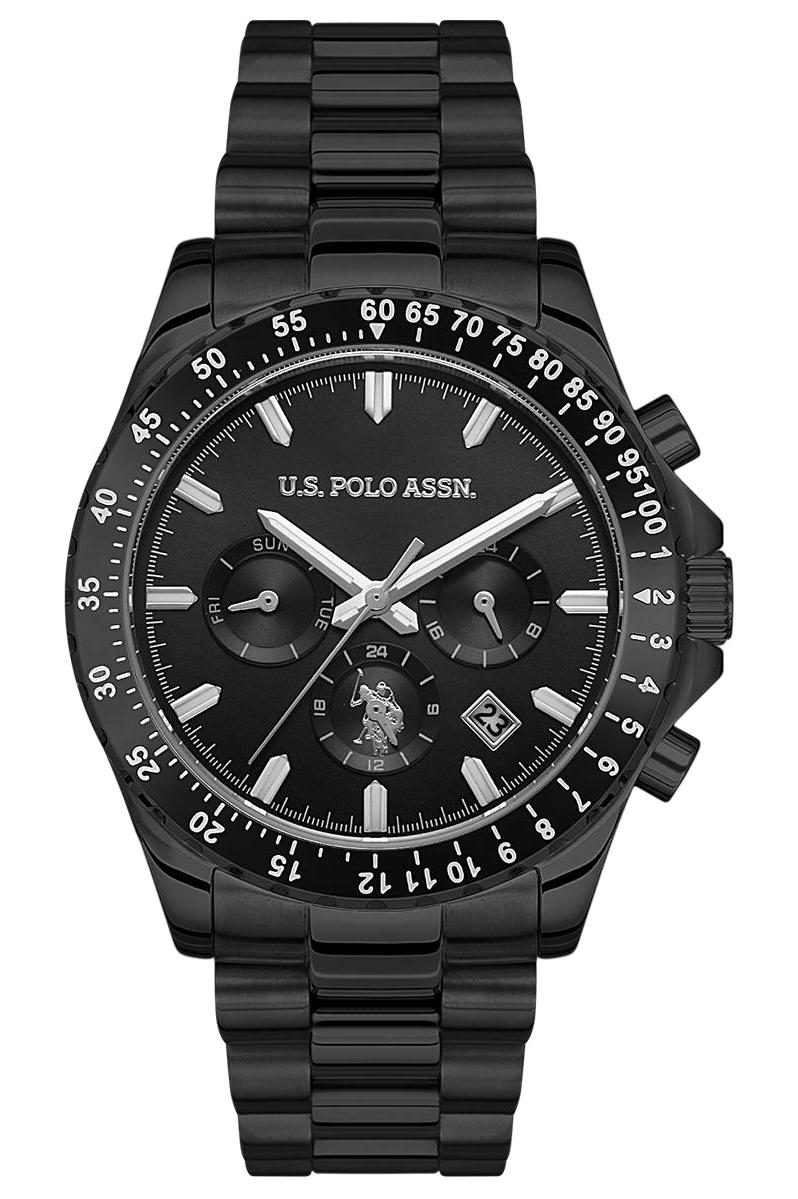 U.S. Polo Assn USPA1052-07 Takvimli 42 mm Siyah Çelik Kordon Analog Erkek Kol Saati