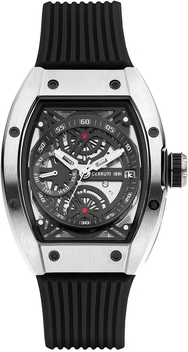 Cerruti 1881 CIWGQ2206703 Takvimli 40 mm Siyah Plastik Kordon Analog Erkek Kol Saati