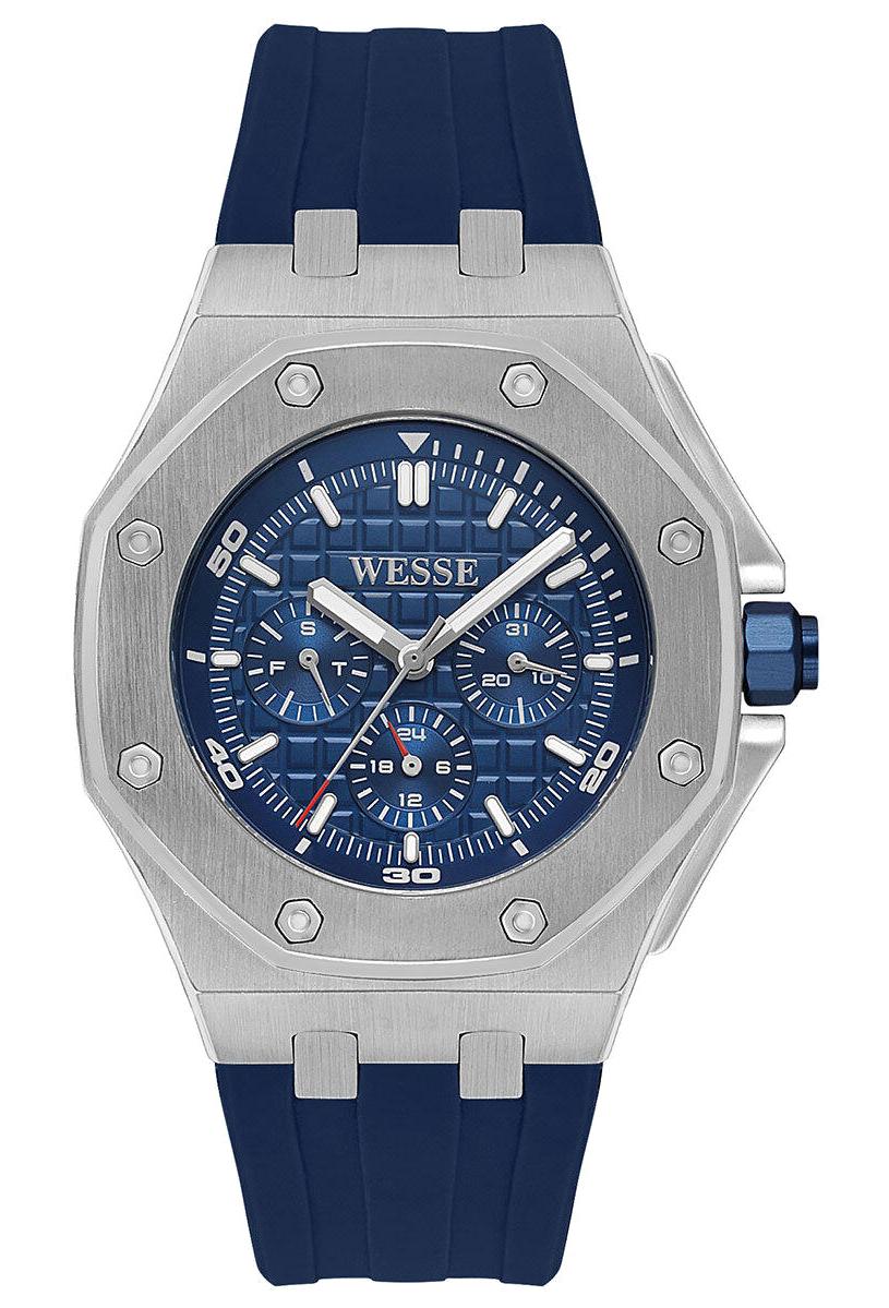 Wesse WWG402405 Pusulalı Takvimli 44 mm Lacivert Silikon Kordon Analog Erkek Kol Saati