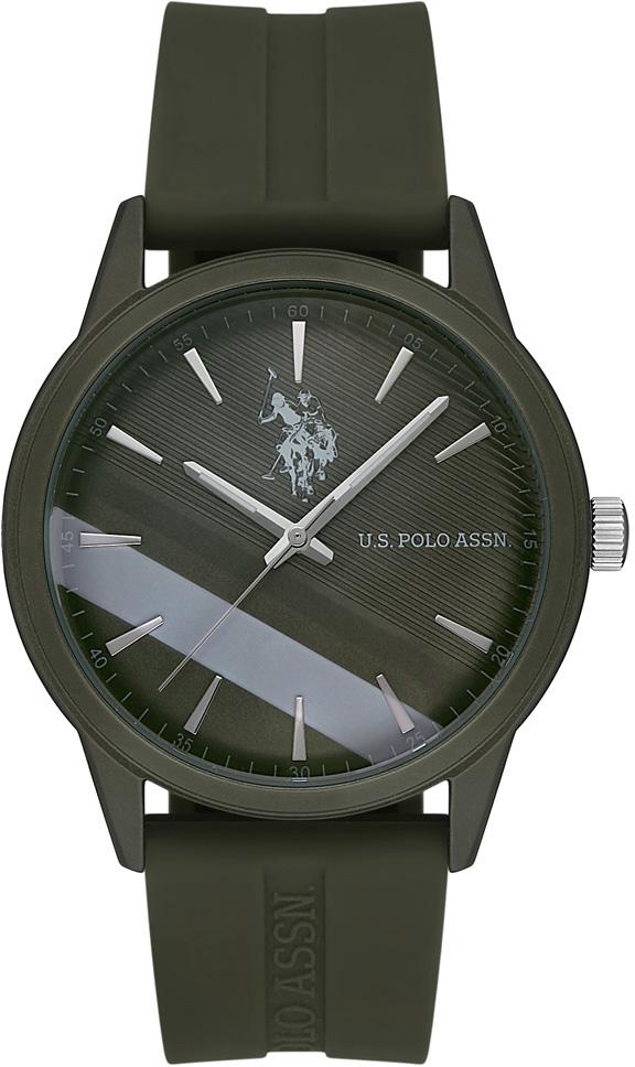 U.S. Polo Assn USPA1027-05 43 mm Yeşil Silikon Kordon Analog Erkek Kol Saati