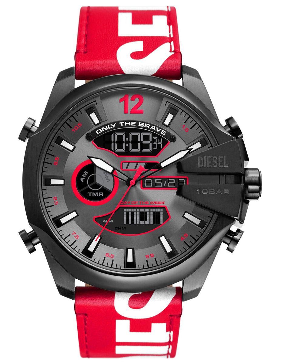 Diesel DZ4647 Takvimli 42 mm Kırmızı Deri Kordon Analog Erkek Kol Saati