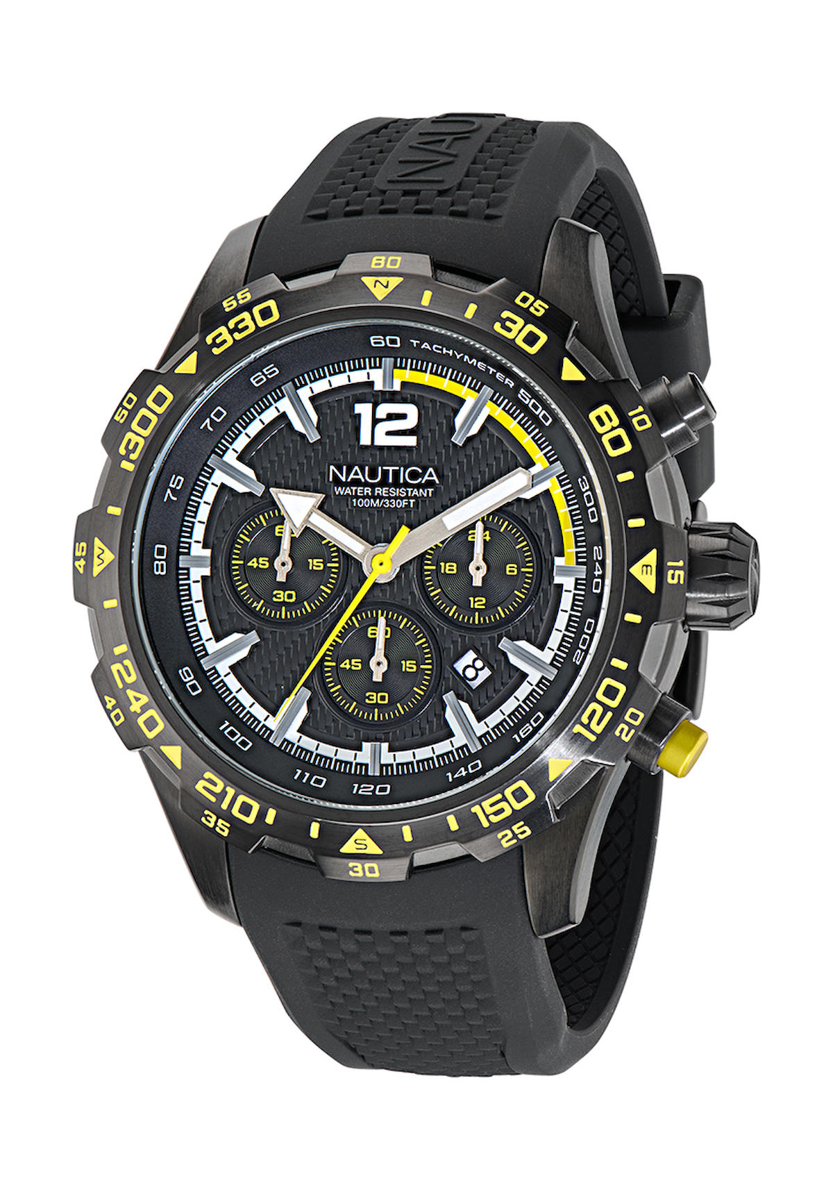 Nautica NAPNSS403 Takvimli 46 mm Siyah Silikon Kordon Analog Erkek Kol Saati