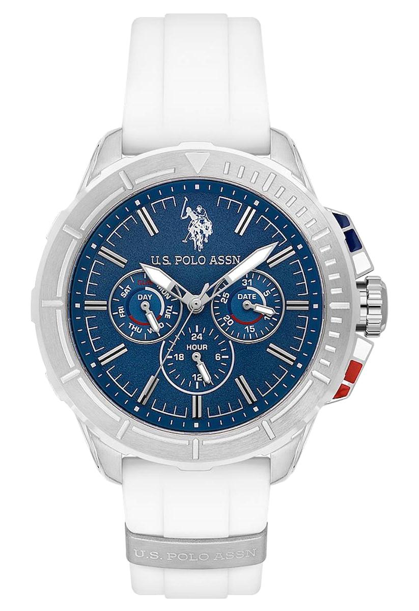 U.S. Polo Assn USPA1066-01 Takvimli 43 mm Beyaz Silikon Kordon Analog Erkek Kol Saati