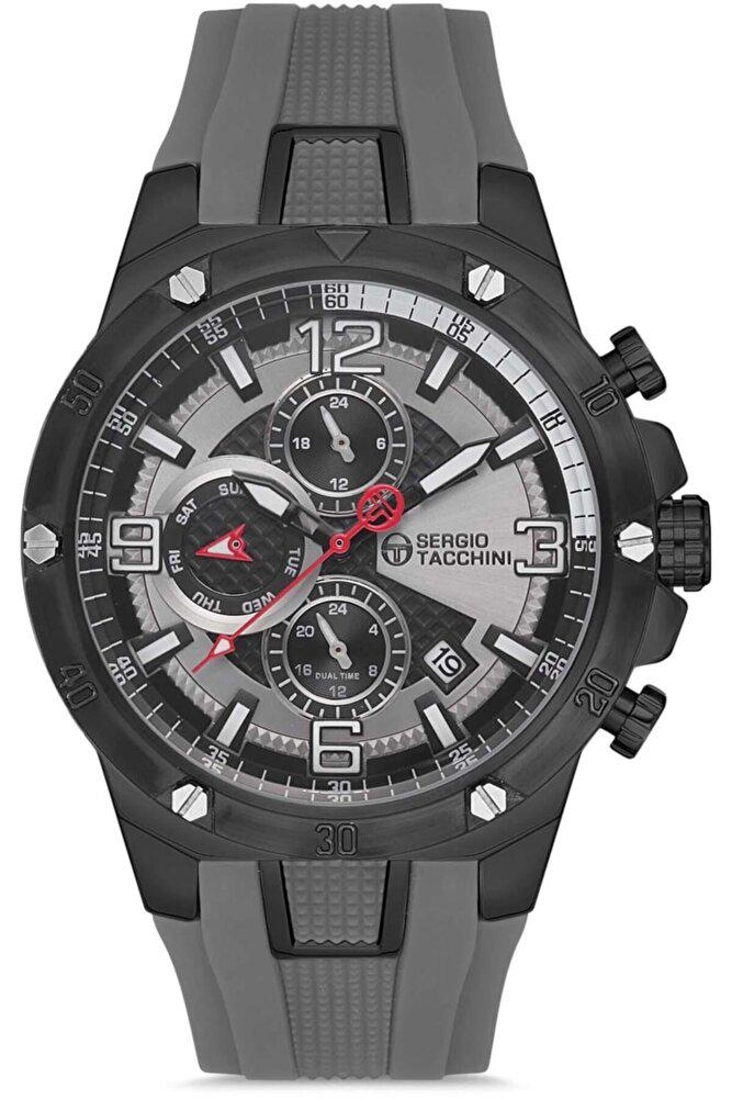 Sergio Tacchini ST.1.10138.3 Takvimli Antrasit Metal Kordon Analog Erkek Kol Saati