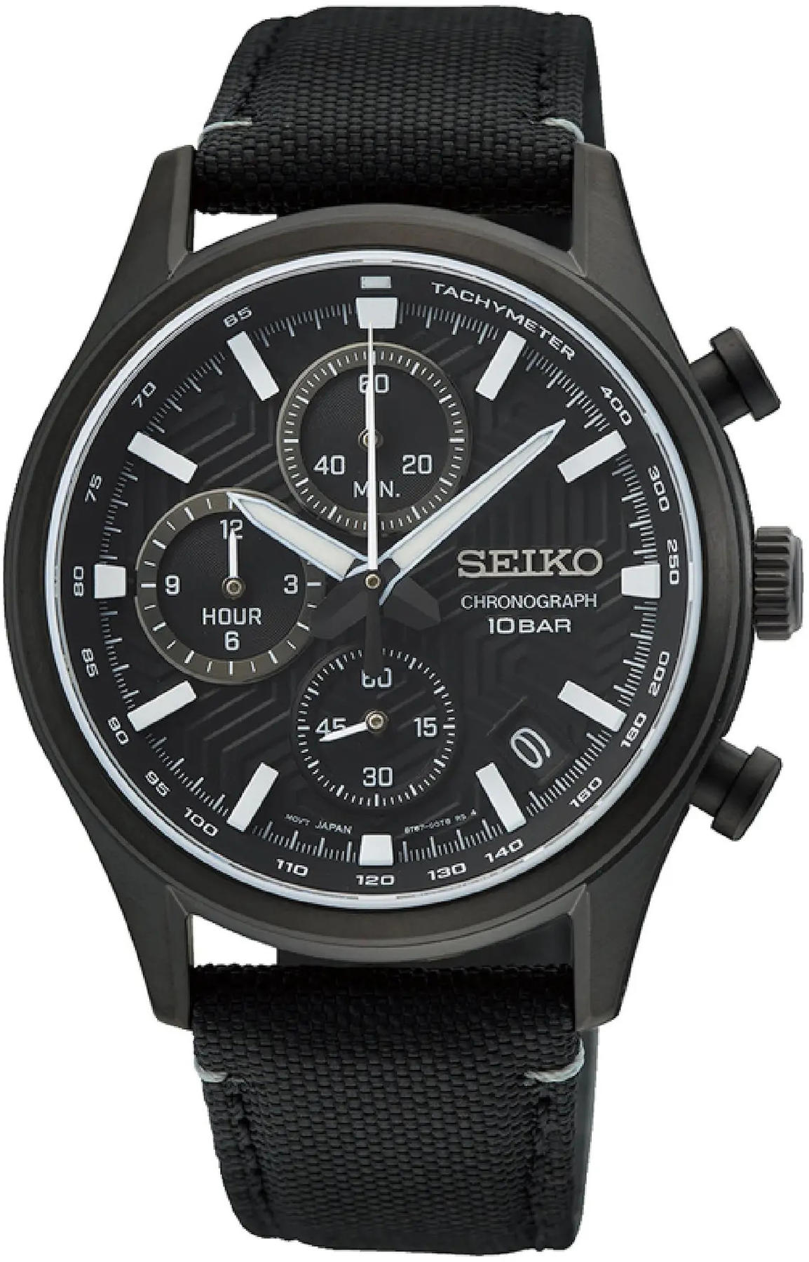 Seiko SSB421P Takvimli 39 mm Siyah Kanvas Kordon Analog Erkek Kol Saati