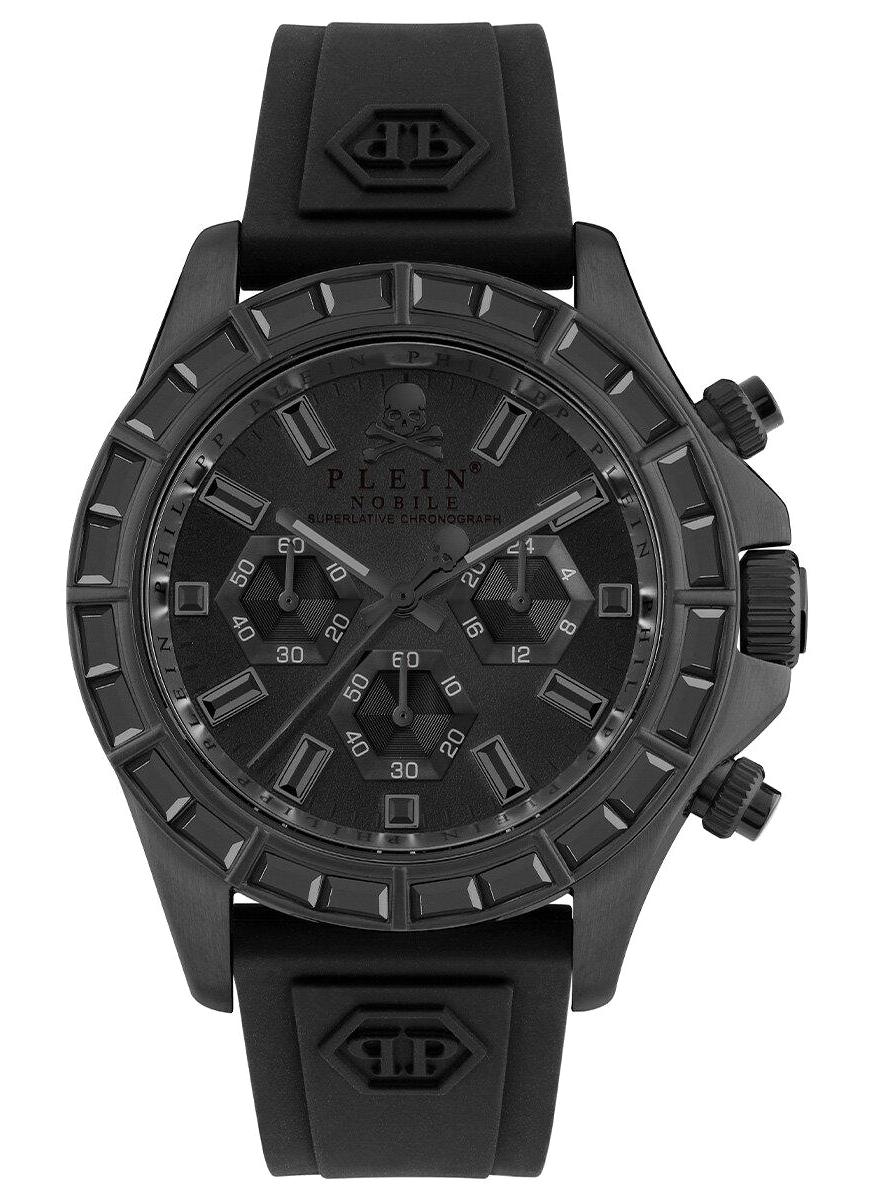 Philipp Plein PWVAA0423 Takvimli 44 mm Siyah Silikon Kordon Analog Erkek Kol Saati