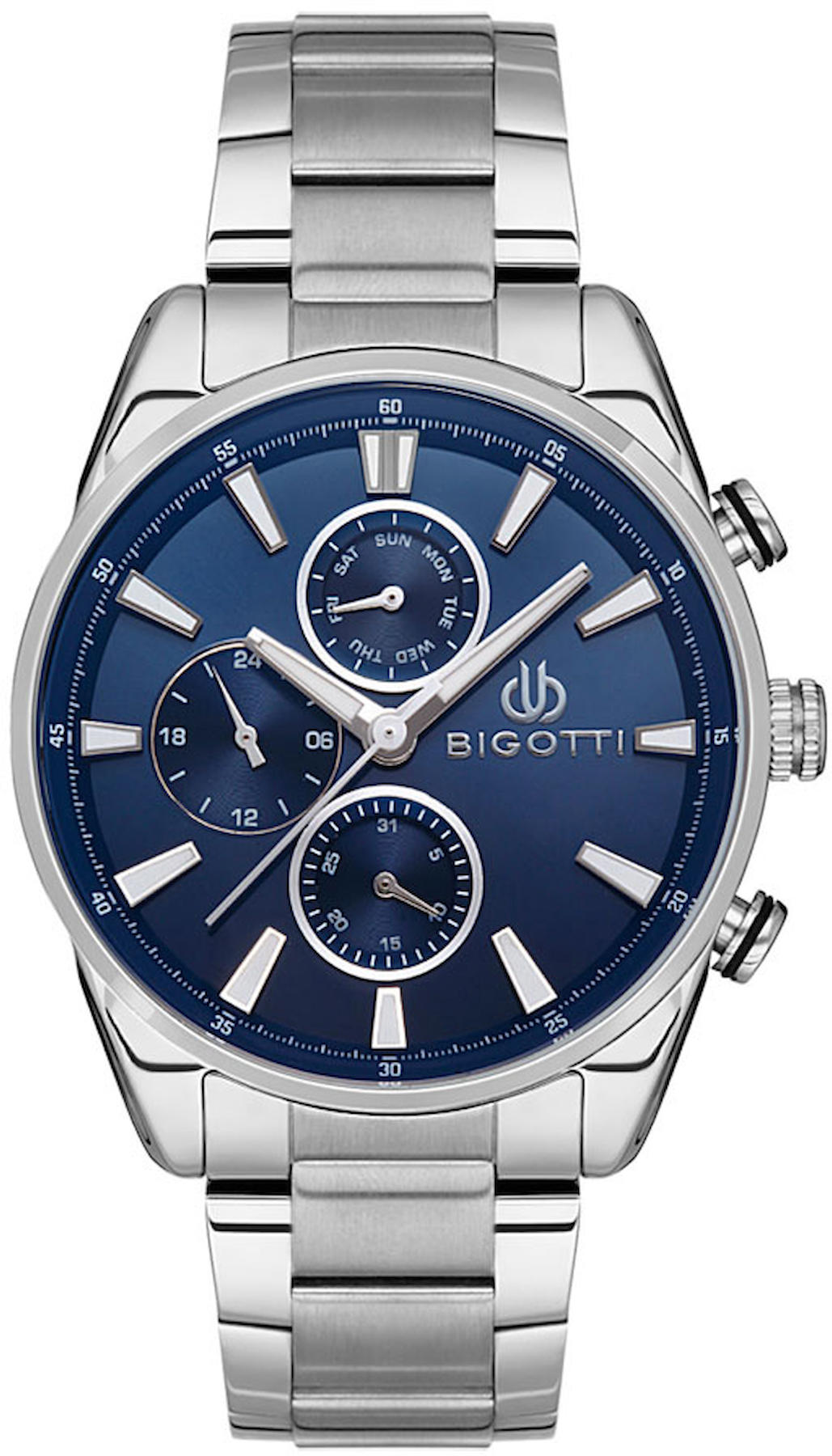 Bigotti BG.1.10506.3 Takvimli 43 mm Çelik Kordon Analog Kol Saati