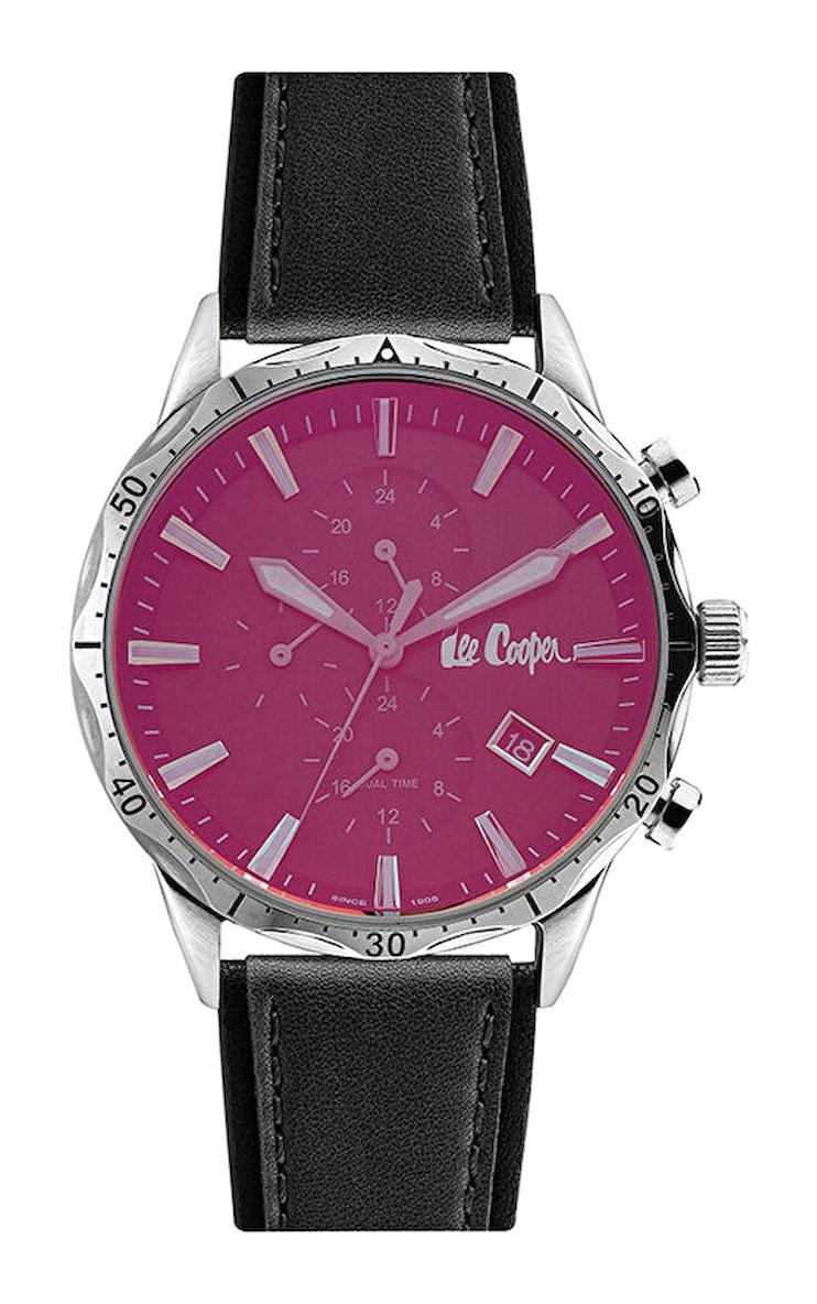 Lee Cooper LC06957.352 Takvimli Siyah Deri Kordon Analog Erkek Kol Saati