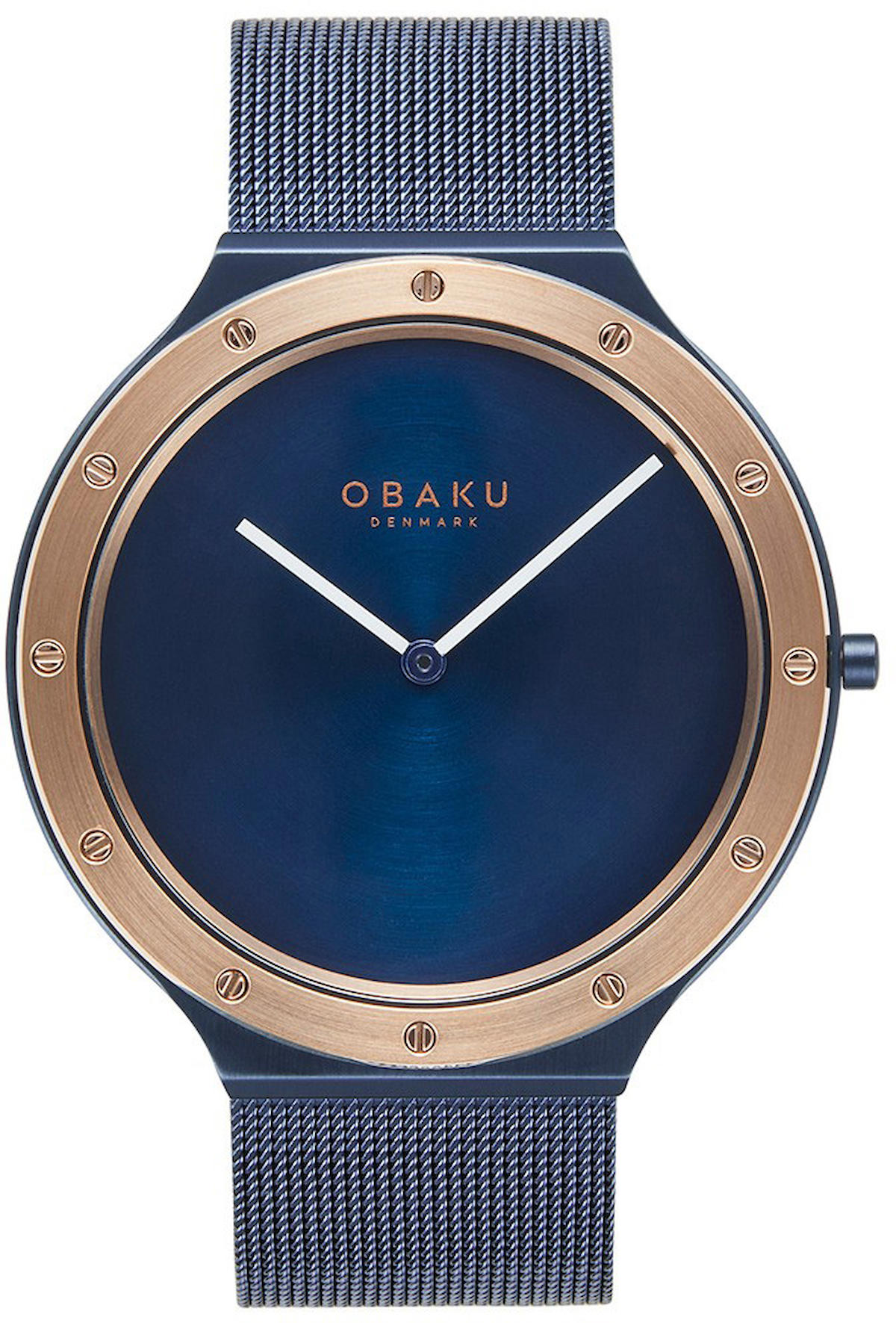 Obaku Denmark V285GXSLML 42 mm Lacivert Çelik Kordon Analog Kol Saati