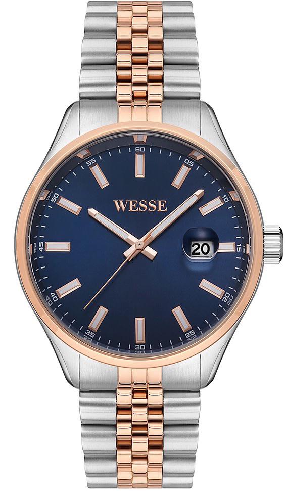 Wesse WWG206804 Takvimli 42 mm Gri-Rose Gold Çelik Kordon Analog Erkek Kol Saati