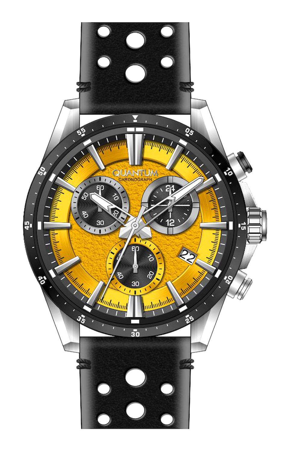 Quantum PWG1112.311 Takvimli 43 mm Siyah Deri Kordon Analog Erkek Kol Saati