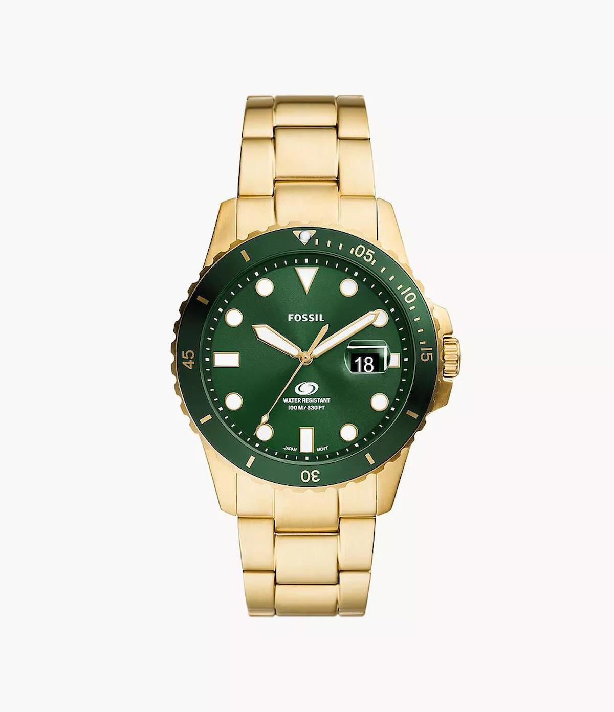 Fossil FS6030 Takvimli 42 mm Altın Çelik Kordon Analog Erkek Kol Saati