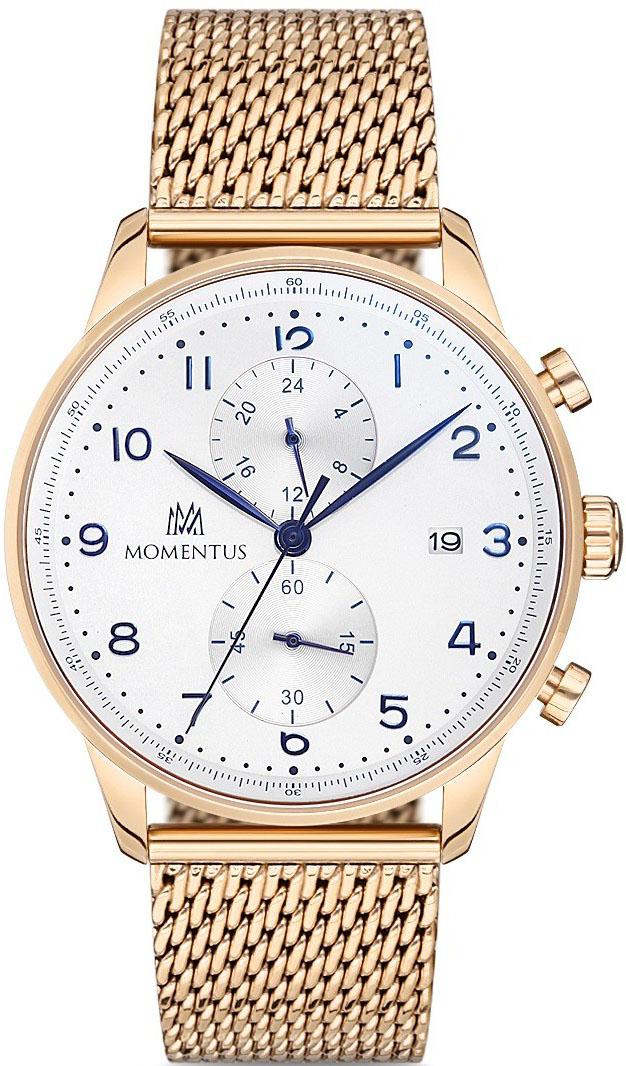 Momentus CC115G-02SM Takvimli 44 mm Altın Çelik Kordon Analog Kol Saati