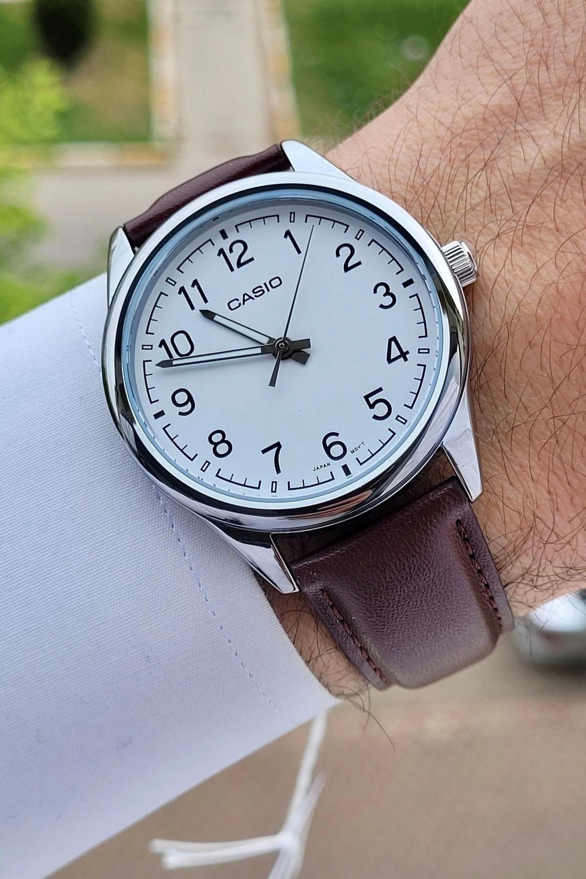 Casio CSISTE13 45 mm Kahverengi Deri Kordon Analog Erkek Kol Saati