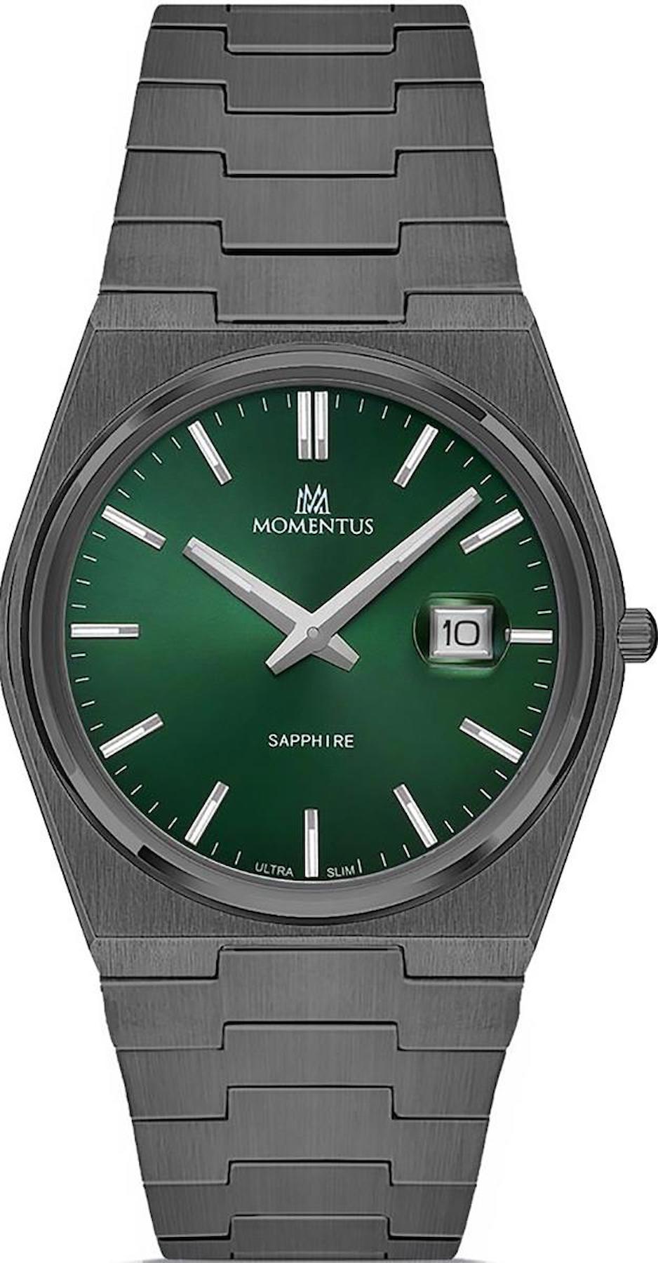 Momentus EM345N-25SN Takvimli 44 mm Çelik Kordon Analog Erkek Kol Saati