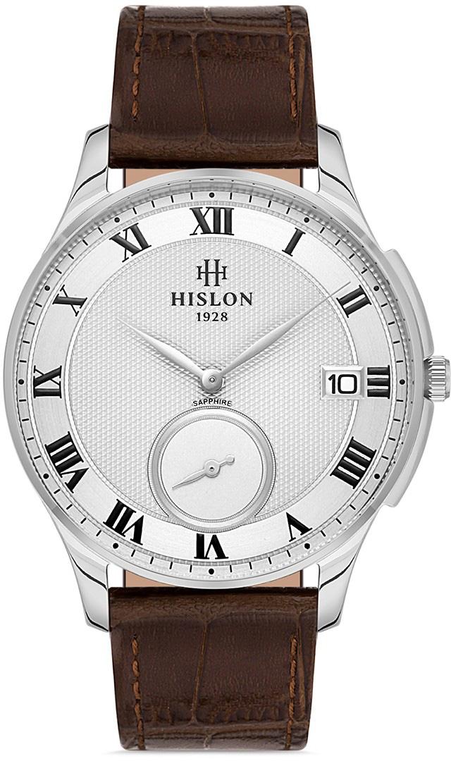 Hislon CL120S-02KS Pusulalı Takvimli 40 mm Kahverengi Deri Kordon Analog Erkek Kol Saati