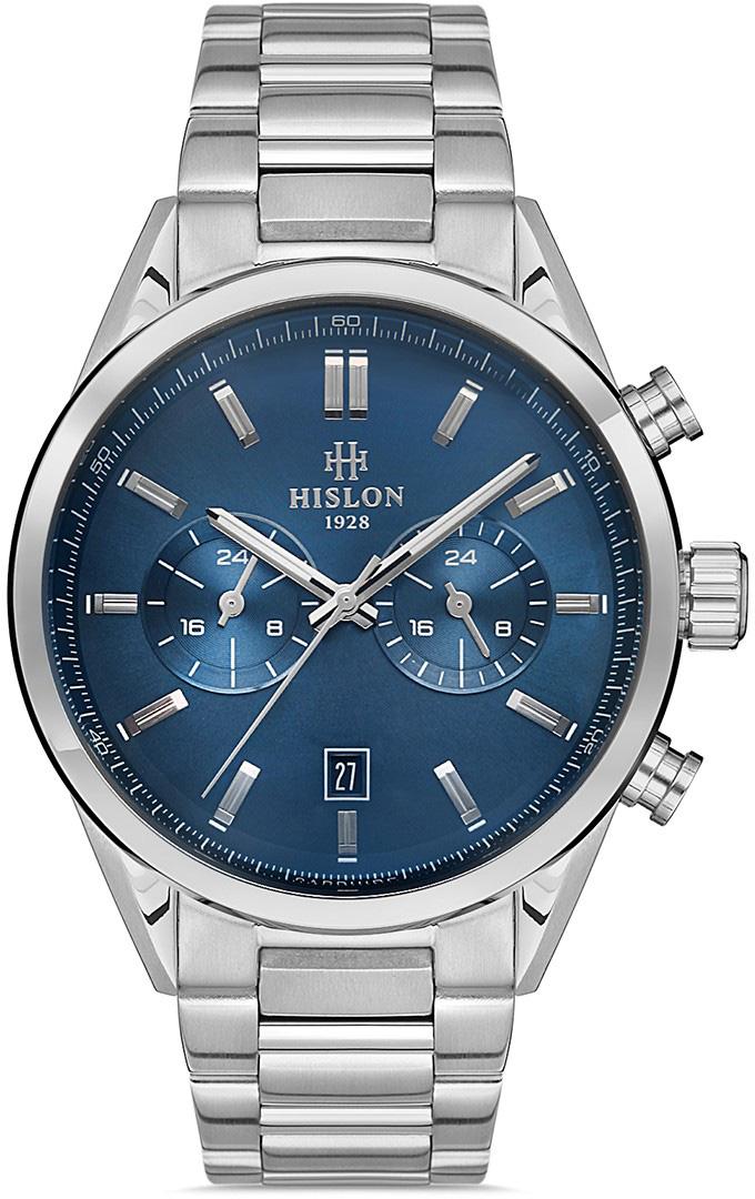 Hislon DT114S-11SS Pusulalı Takvimli 45 mm Çelik Kordon Analog Kol Saati