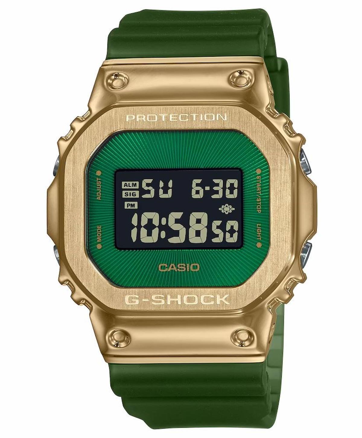 Casio GM-5600CL-3DR Takvimli 43.2 mm Yeşil Silikon Kordon Analog Erkek Kol Saati