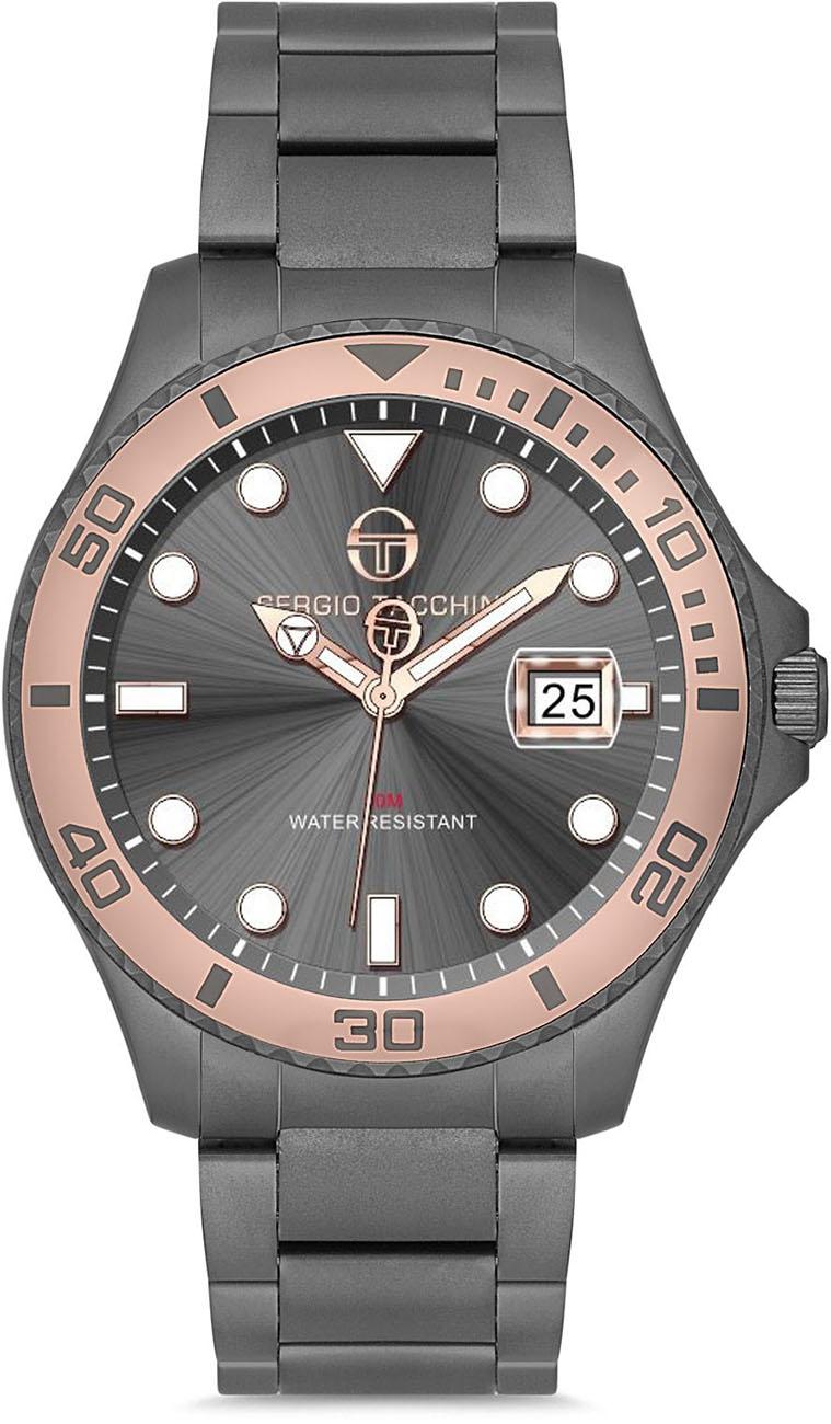 Sergio Tacchini ST.1.10091.4 Takvimli 42 mm Antrasit Çelik Kordon Analog Kol Saati