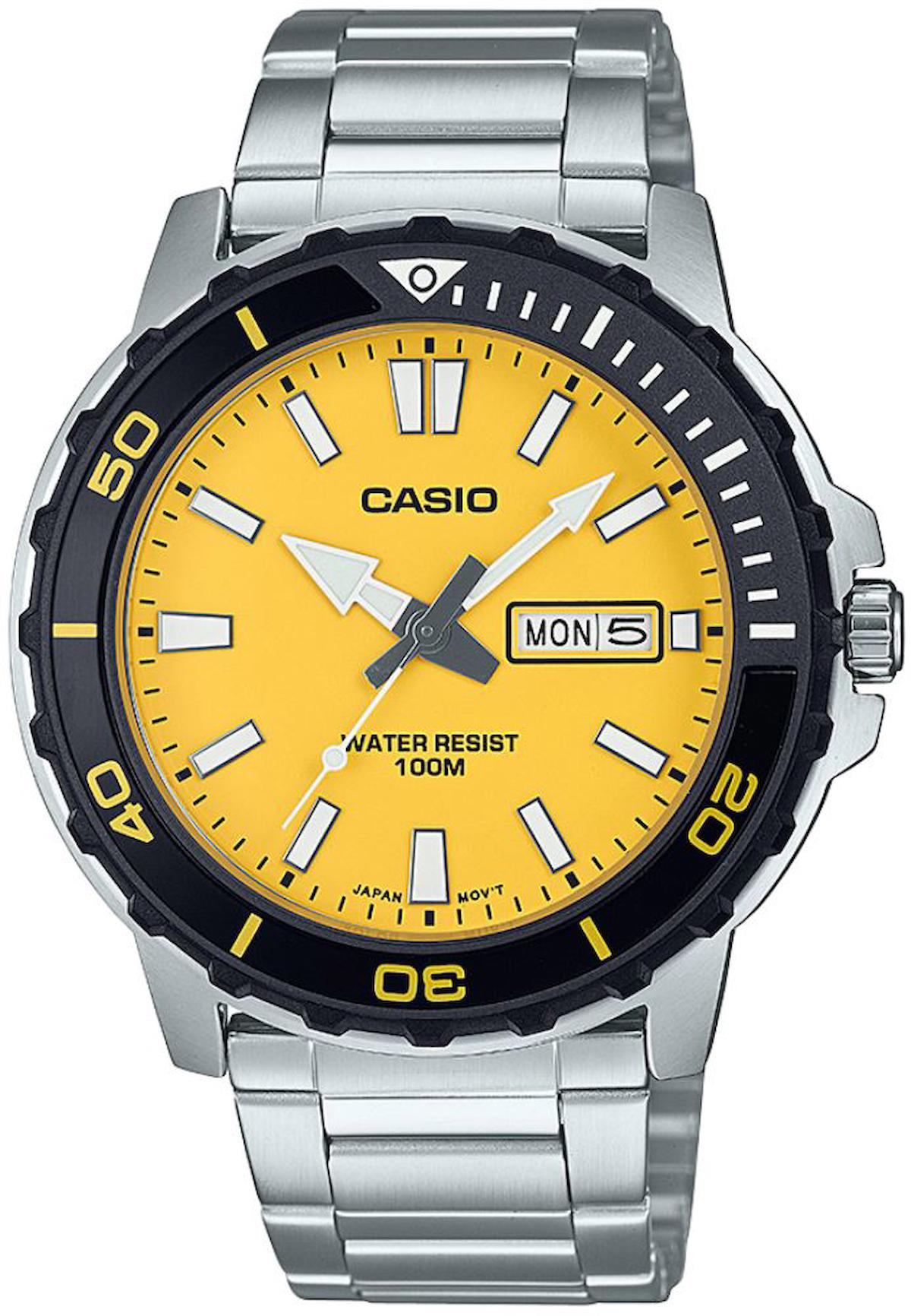 Casio MTD-125D-9AVDF Takvimli 46.5 mm Çelik Kordon Analog Erkek Kol Saati