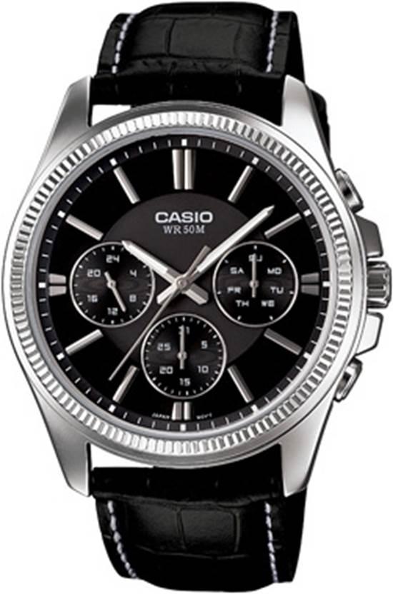 Casio MTP-1375L-1AVDF Takvimli 42 mm Siyah Deri Kordon Analog Kol Saati
