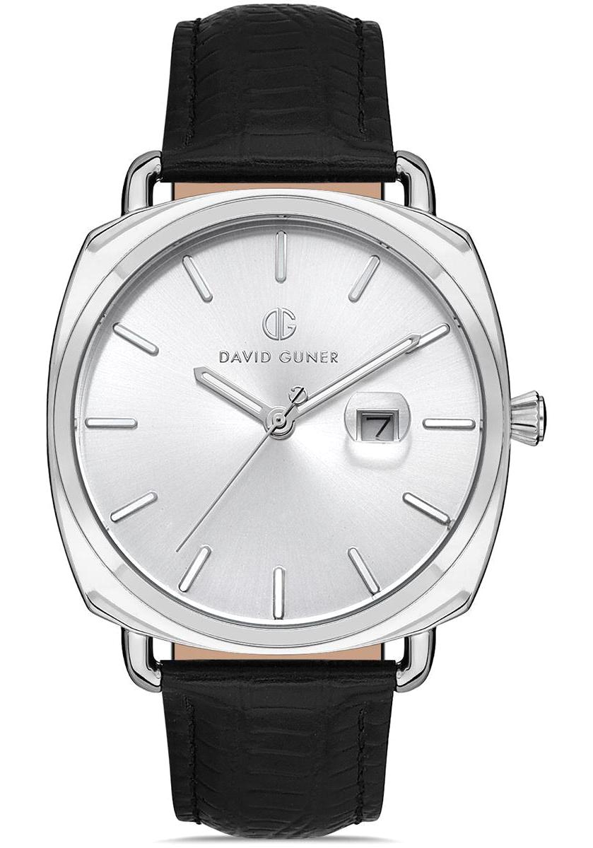 David Guner DG-8055GB-J1 Takvimli 43 mm Siyah Deri Kordon Analog Erkek Kol Saati