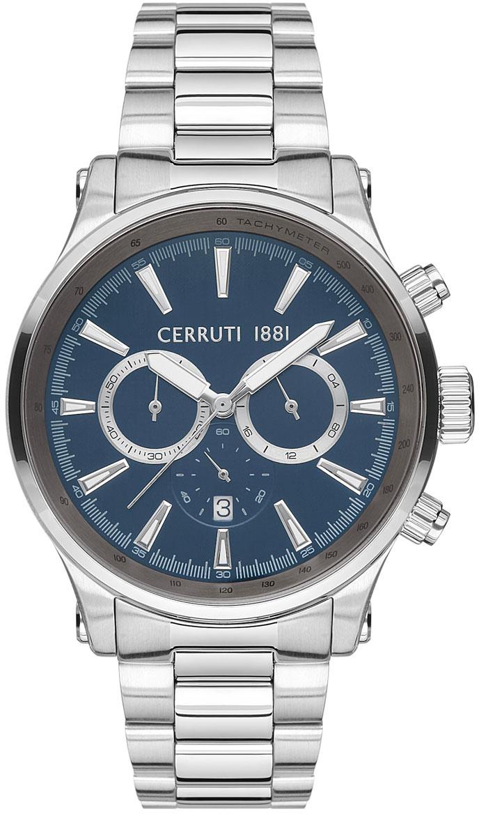 Cerruti 1881 CRA21208 Takvimli 44 mm Çelik Kordon Analog Erkek Kol Saati