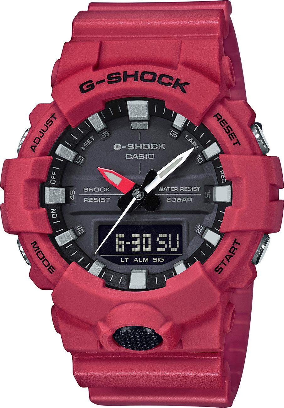 Casio GA-800-4A Takvimli 48.6 mm Kırmızı Silikon Kordon Analog Kol Saati