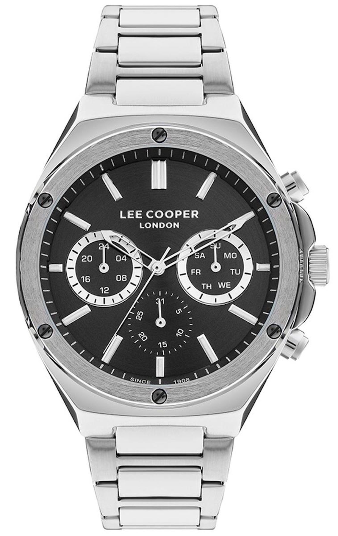 Lee Cooper LC07845.350 Takvimli Metal Kordon Analog Erkek Kol Saati