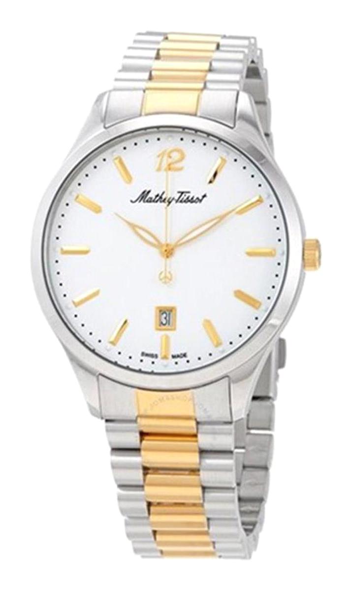 Mathey-Tissot H411MBI Takvimli Altın-Çelik Kordon Analog Erkek Kol Saati
