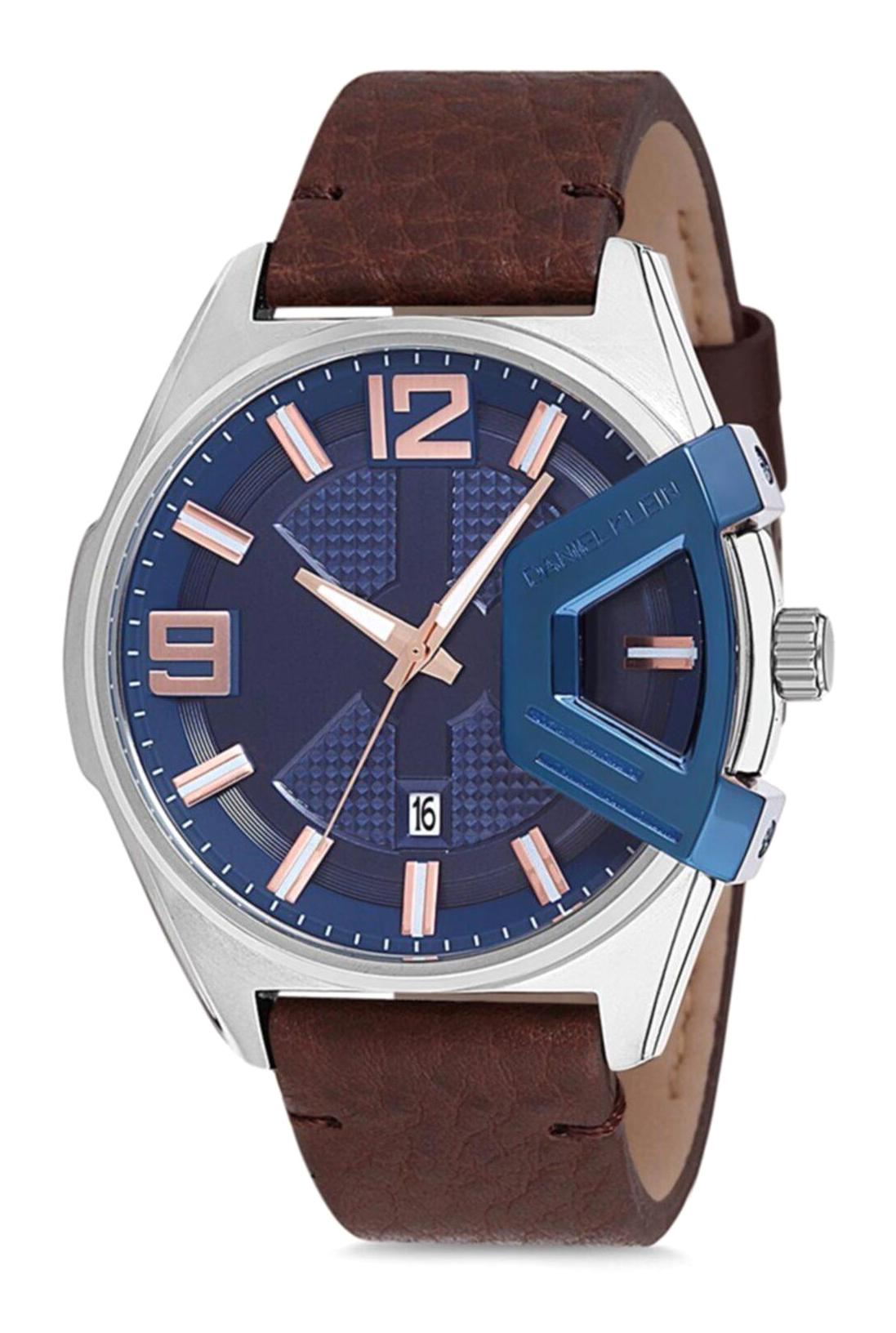 Daniel Klein DK012875A-05 Takvimli Kahverengi Deri Kordon Analog Erkek Kol Saati