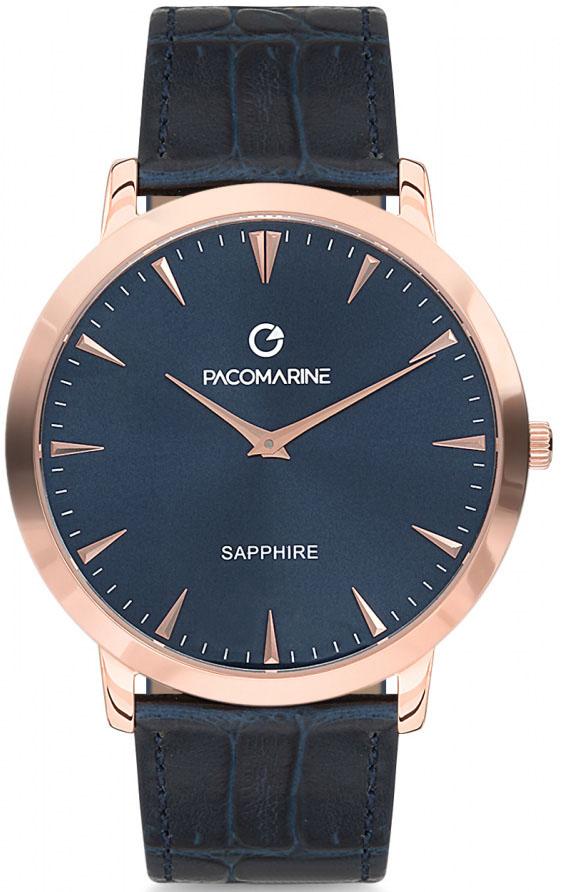 Pacomarine PM.19003.05 Takvimli 42 mm Lacivert Deri Kordon Analog Kol Saati