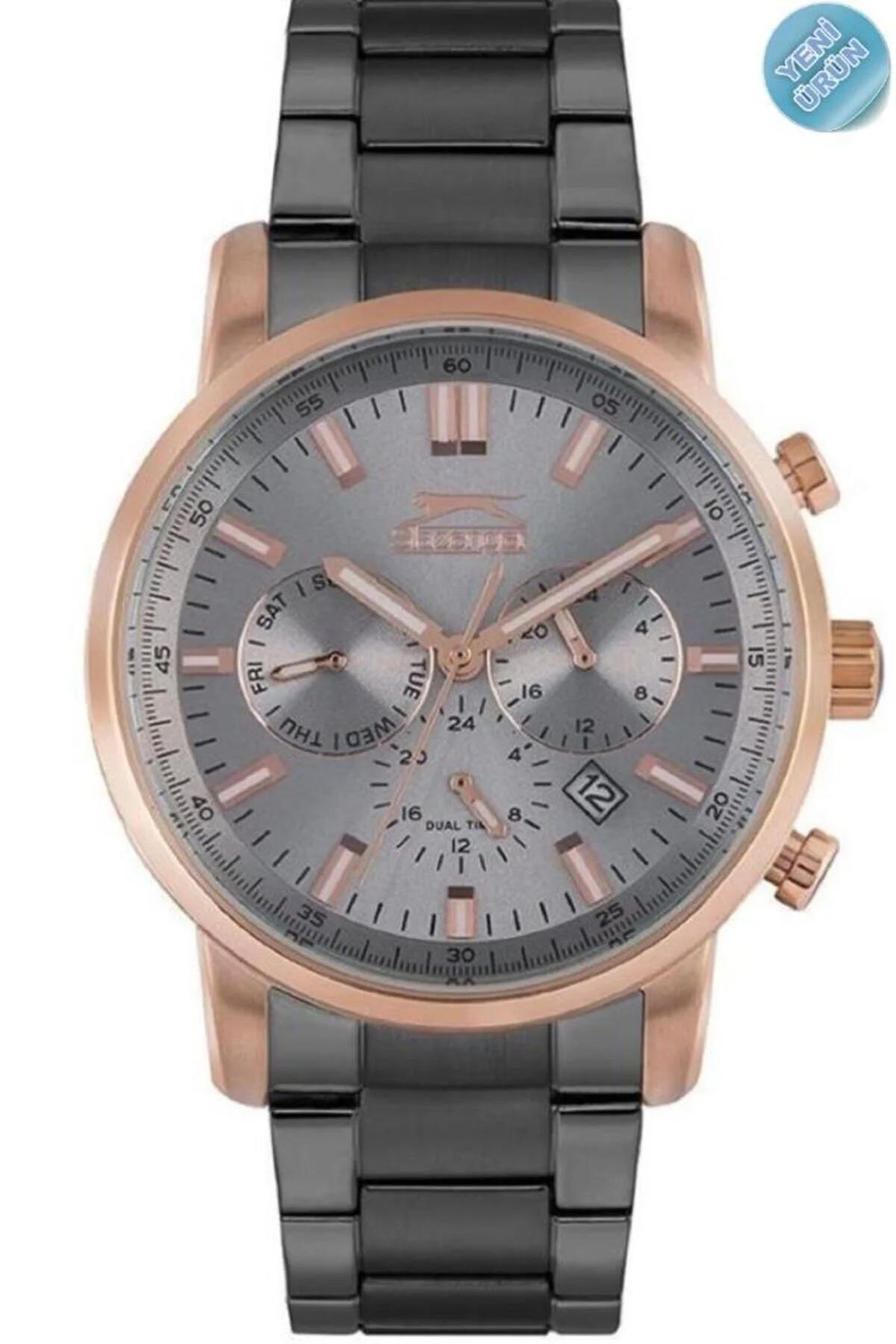Slazenger SL.09.6200.2.03 Takvimli 44 mm Antrasit Çelik Kordon Analog Erkek Kol Saati