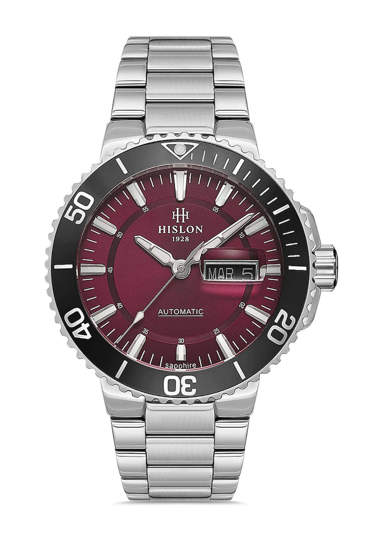 Hislon SD137T-14SS Takvimli 43 mm Çelik Kordon Analog Erkek Kol Saati