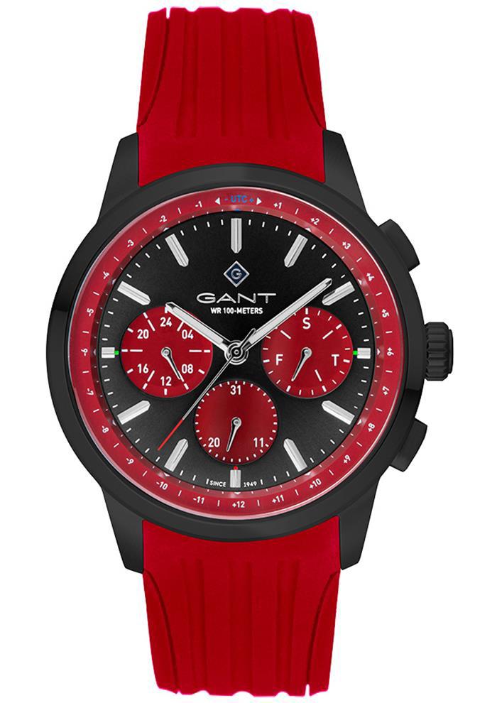 Gant G154016 Takvimli 44 mm Kırmızı Silikon Kordon Analog Erkek Kol Saati