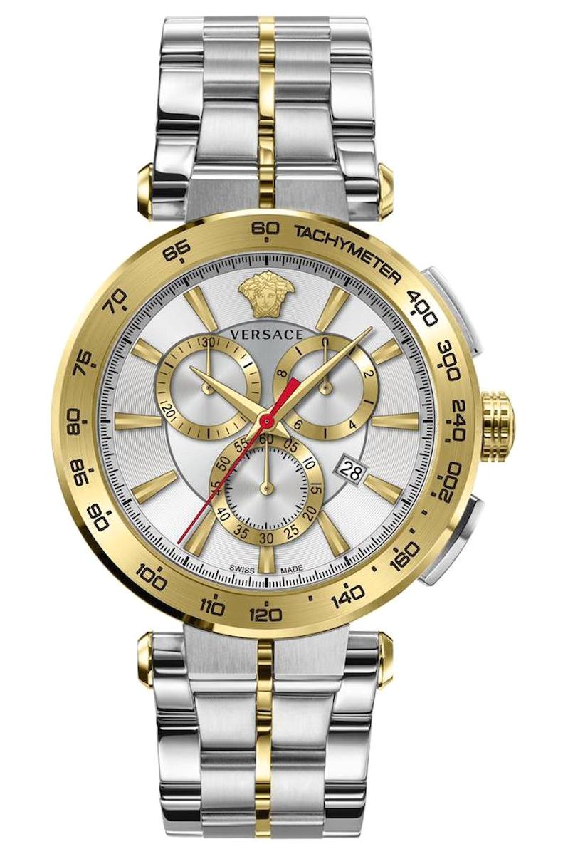 Versace VRSCVE6CA0423 Takvimli 45 mm Altın-Çelik Kordon Analog Erkek Kol Saati