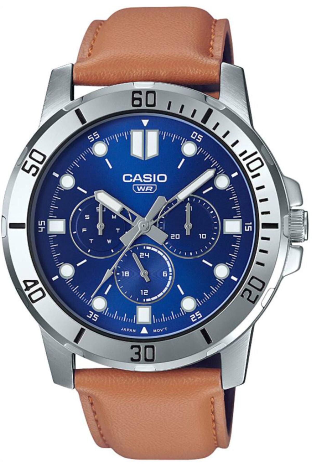 Casio MTP-VD300L-2EUDF Takvimli 45 mm Kahverengi Deri Kordon Analog Erkek Kol Saati