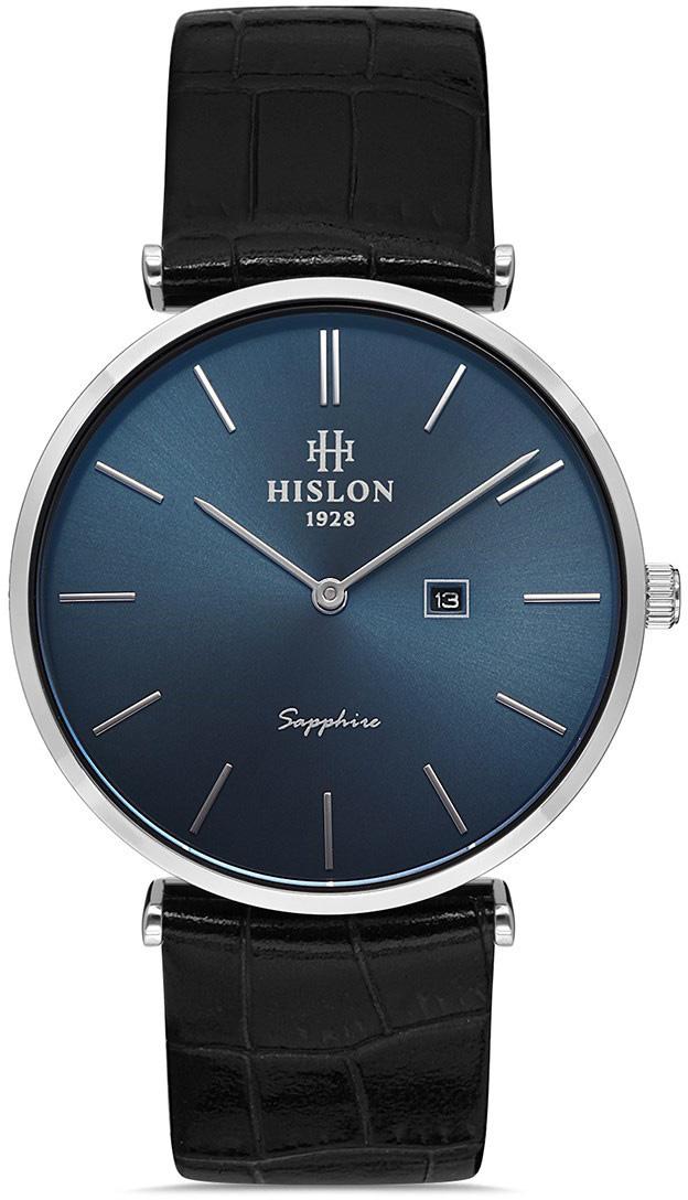Hislon CL119S-11BS Takvimli 38 mm Siyah Deri Kordon Analog Erkek Kol Saati