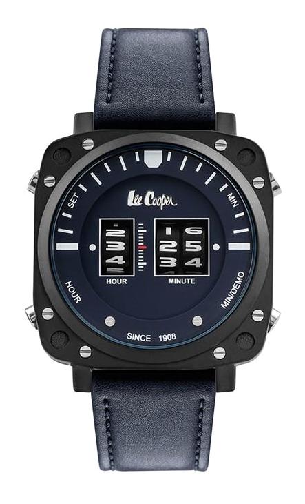 Lee Cooper LC07002.699 46 mm Lacivert Deri Kordon Analog Erkek Kol Saati