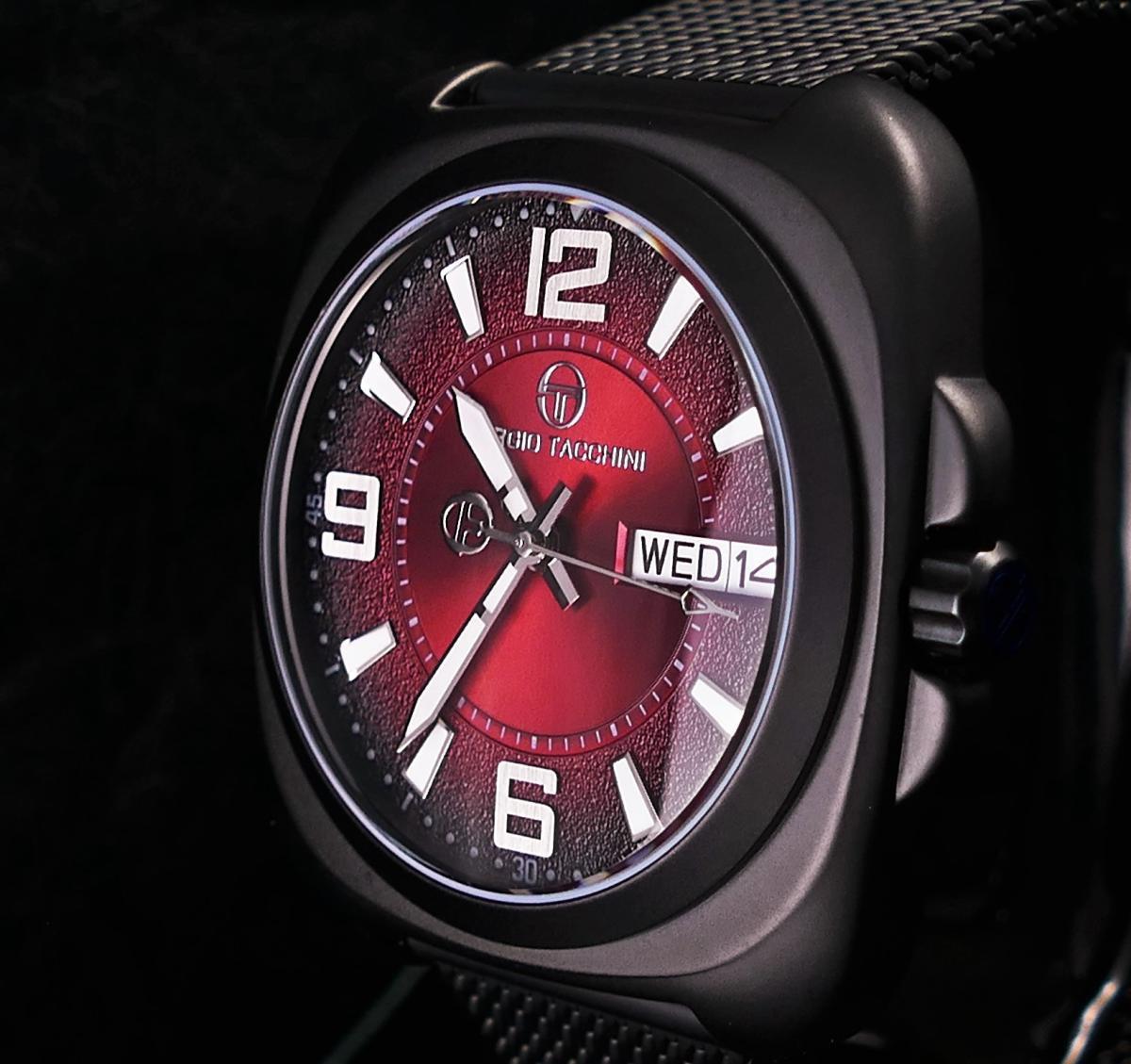 Sergio Tacchini ST.1.10110.5 Takvimli 45 mm Siyah Çelik Kordon Analog Kol Saati
