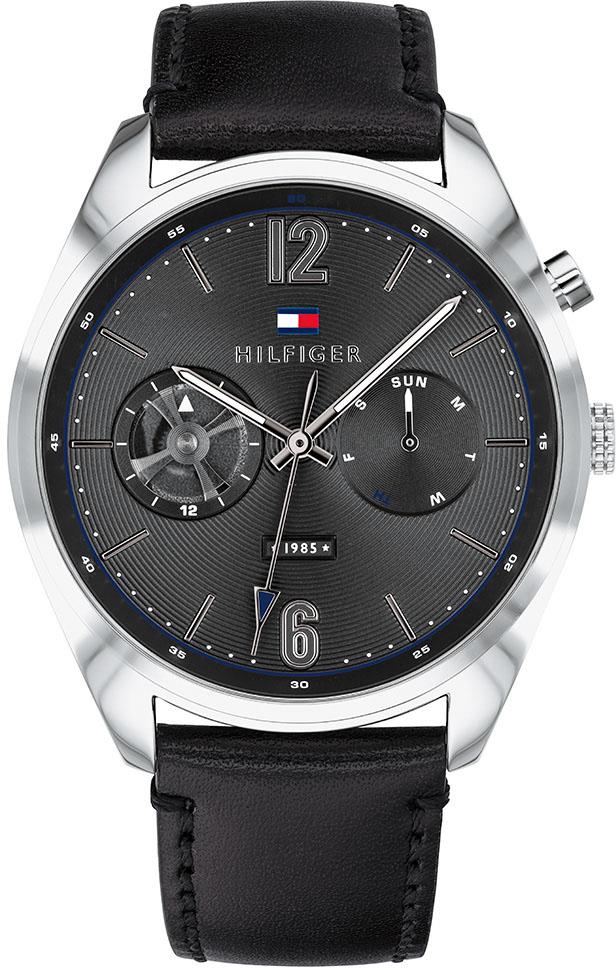 Tommy Hilfiger TH1791548 Pusulalı Takvimli 44 mm Siyah Deri Kordon Analog Erkek Kol Saati