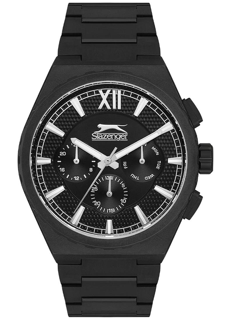 Slazenger SL.09.2128.2.05 Takvimli 44 mm Siyah Metal Kordon Analog Erkek Kol Saati
